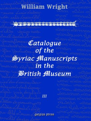 cover image of Catalogue of the Syriac Manuscripts in the British Museum